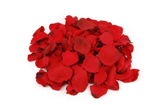 beaufiful bunch of rose petals (isolated on white background)