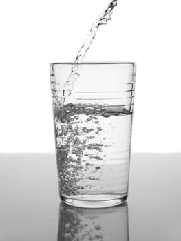 Water being poured in a glass