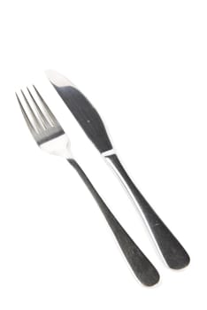 Fork and knife isolated on white background