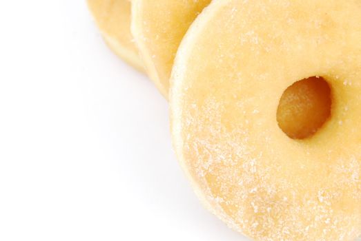 delicious donuts isolated on white background (close up)
