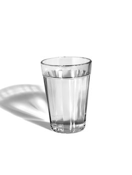 A glass of water on white background