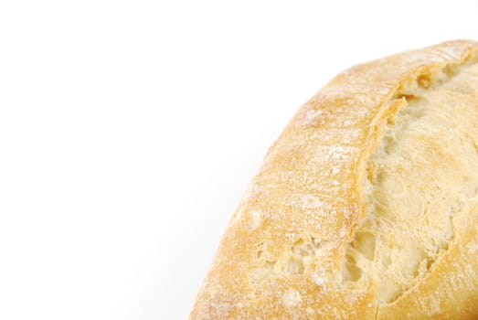 close-up of a fresh and baked white wheat bread (isolated on white background)