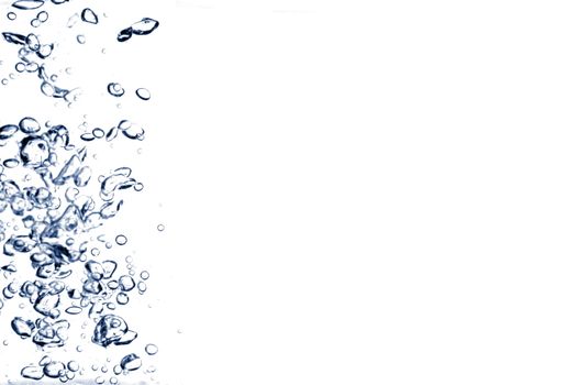 bubbles of air in water on white background