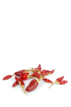 red chili peppers isolated on white background