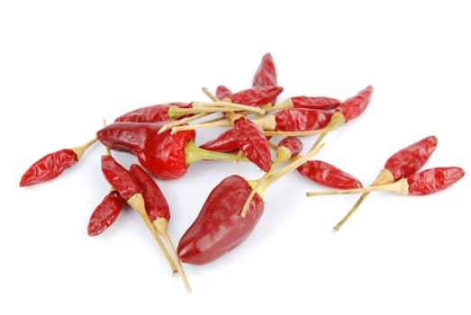 red chili peppers isolated on white background