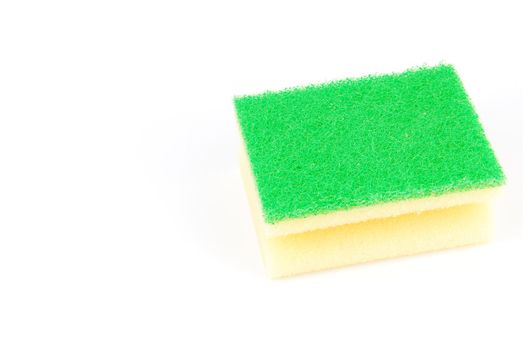 one kitchen sponge isolated on white background