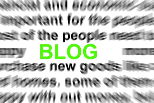 blog or internet concept with words in a dictionary