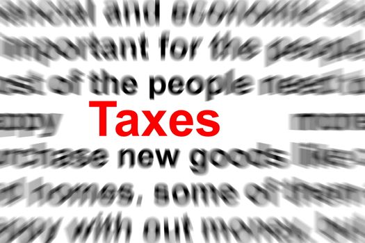 taxes written in newspaper showing business concept