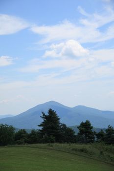 Summertime view from scenic Blue Ridge Parkway in Virginia.