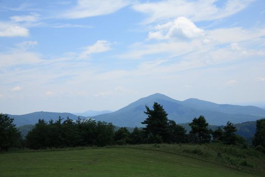 Summertime view from scenic Blue Ridge Parkway in Virginia.