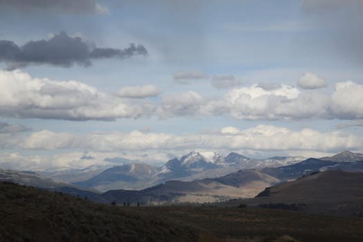 Snow capped peaks enhance a fall day in Wyoming