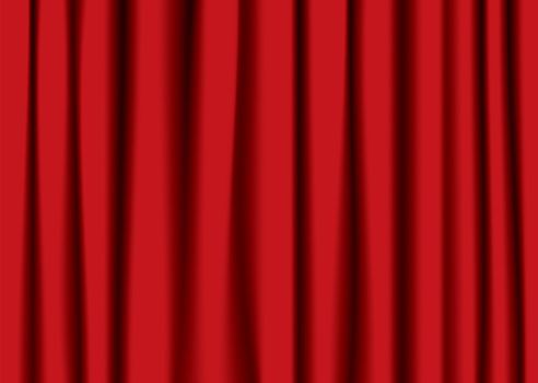 Red theater velvet curtains with shadow and folds ideal background