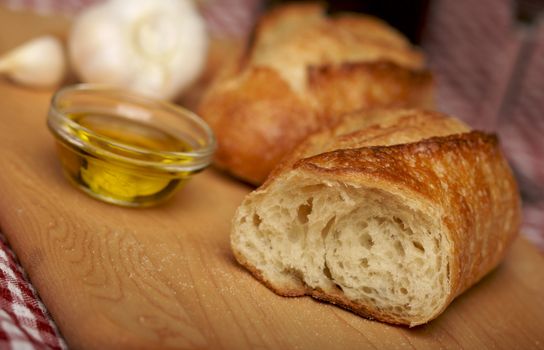 Sourdough Bread on Cutting Board with Narrow Depth of Field