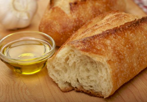 Sourdough Bread on Cutting Board with Narrow Depth of Field