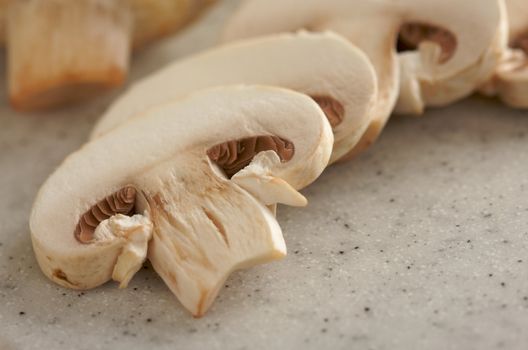 Fresh, Healthy Mushrooms on a Cutting Board