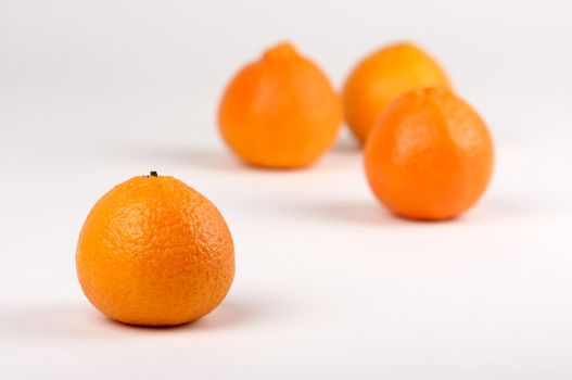 Clementine Oranges on a White Background