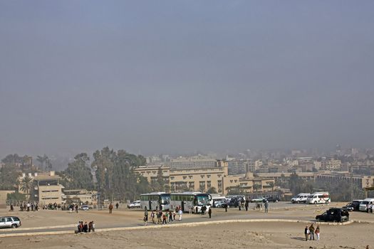 Egypt, Cairo, Giza. From the pyramids look at the city.