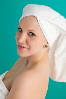 woman in towels during a spa treatment