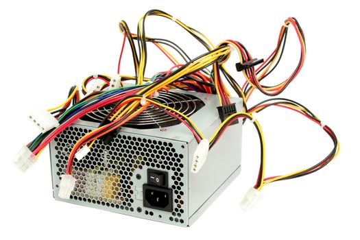 Computer power supply with fan and wires 3