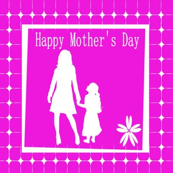 mother and child hot pink mothers day card
