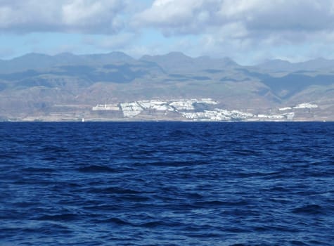 The south Gran Canaria as seen from the ocean.