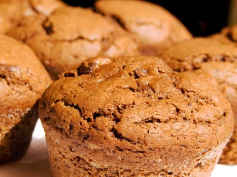 Close-up of homemade chocolate muffins