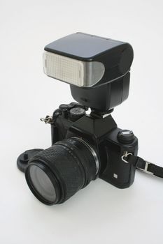 single lens reflex camera with flash
