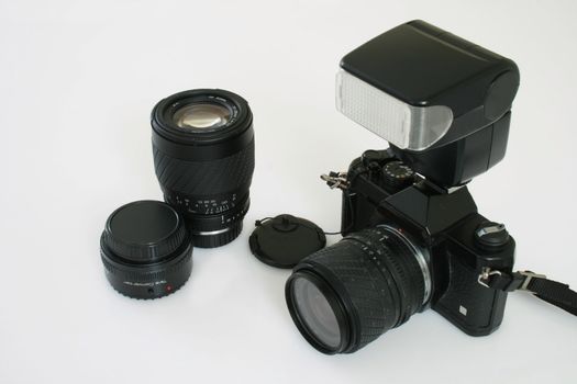 single lens reflex camera with miscellaneous gears
