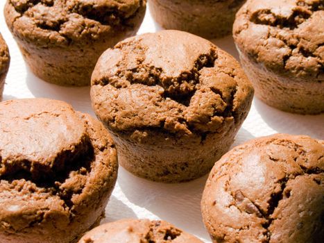 Close-up of homemade chocolate muffins