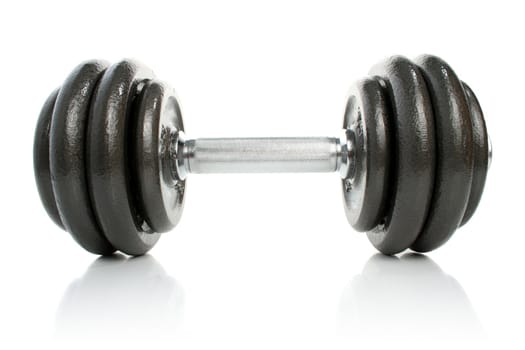 Iron dumbbells isolated on white 1