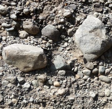Close up of a rocky ground texture.