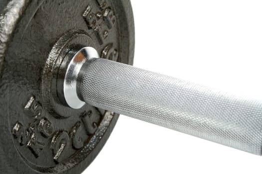 Closeup dumbbell isolated on white 1