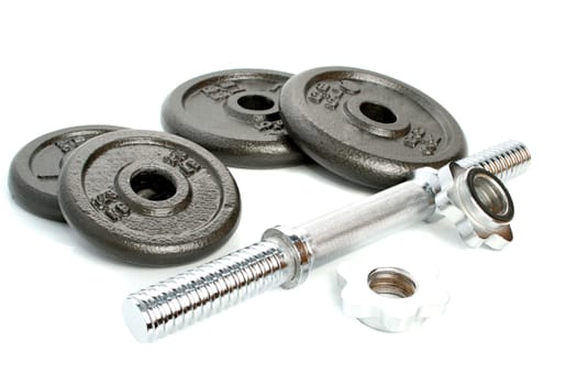 Dumbbells set solated on white 2