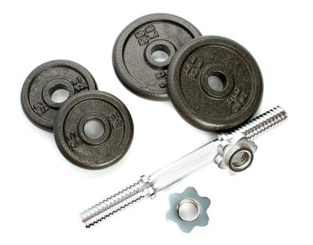 Dumbbells set solated on white 1