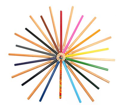 Color, drawing and a multi-colour pencil have the form of a star