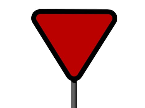 Triangular danger sign isolated on a white background