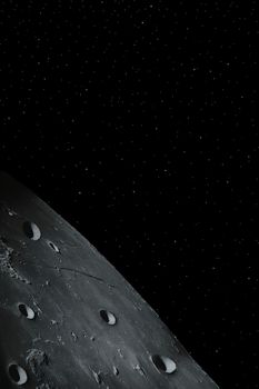 a simple background of the moon surface and stars at night in the sky of our own universe