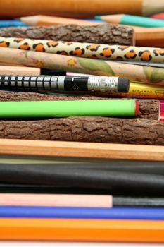 Collection of unusual pencils for plotting and drawing from the different countries