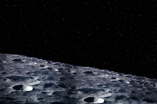 a simple background of the moon surface and stars at night in the sky of our own universe