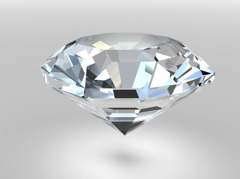 Diamond rendered with soft shadows. High resolution 3D image