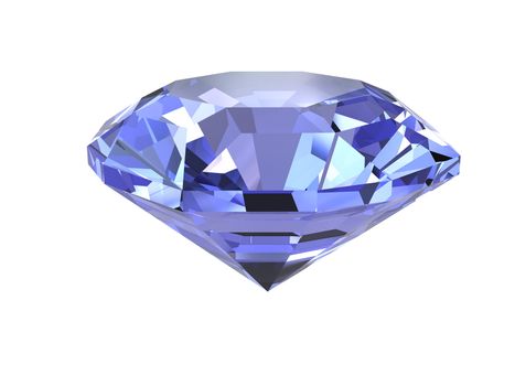 Blue diamond isolated on white background. High resolution 3D render