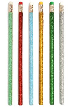 Set of celebratory color pencils with a multi-coloured brilliant covering