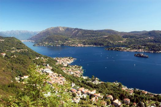 Panoramic View on Orta Lake (Pella, Italy)