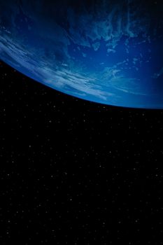 a simple background of the earth and stars at night in the sky of our own universe