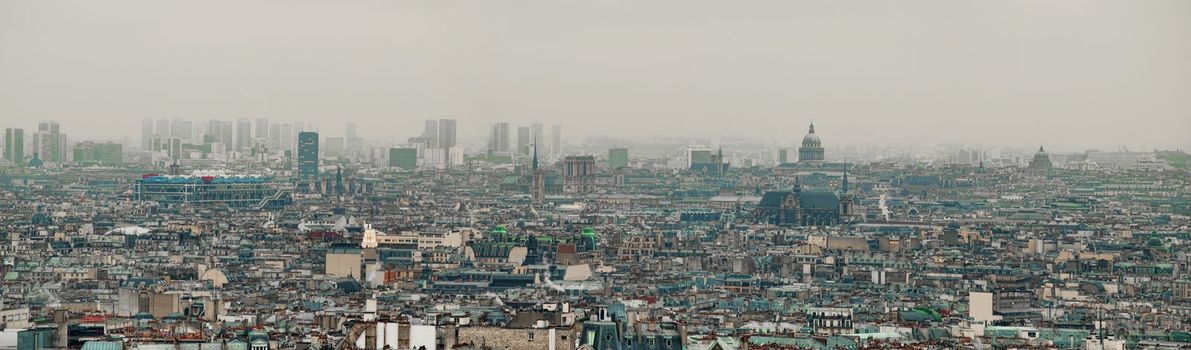 Paris panoramic view from the top of montmartre