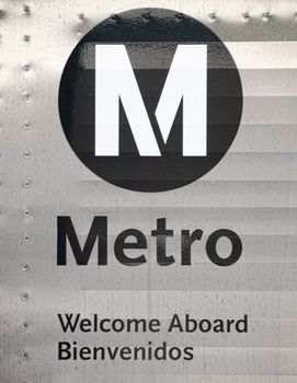 Detail of a subway car in Los Angeles California