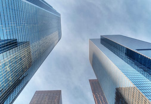 Modern skyscrapers soaring in downtown Los Angeles HDR processed
