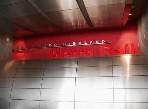 Entrance of Hollywood Highland  Metro Rail in Los Angeles 