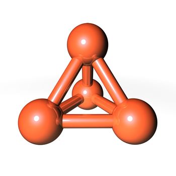 simple brownish-orange metallic molecular structure rendered in 3D