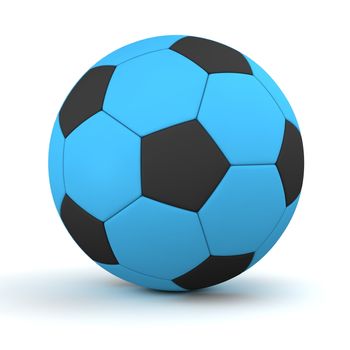 classic ball consisting of black pentagons and blue hexagons